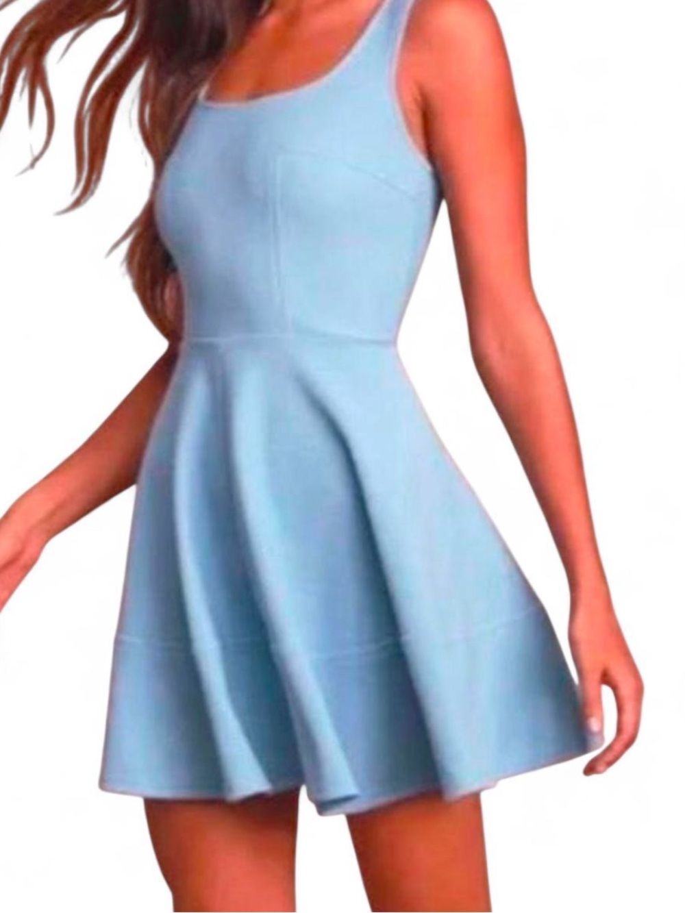 Lulu’s Light Blue Sleeveless Fit-and-Flare Skater Dress
